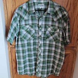 Haband Men's Pearlized Snap Front Western Style Shirt Size Large